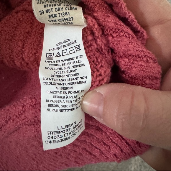 L.L. Bean coral color 100% Cotton knit open cardigan Size Small - Picture 5 of 7